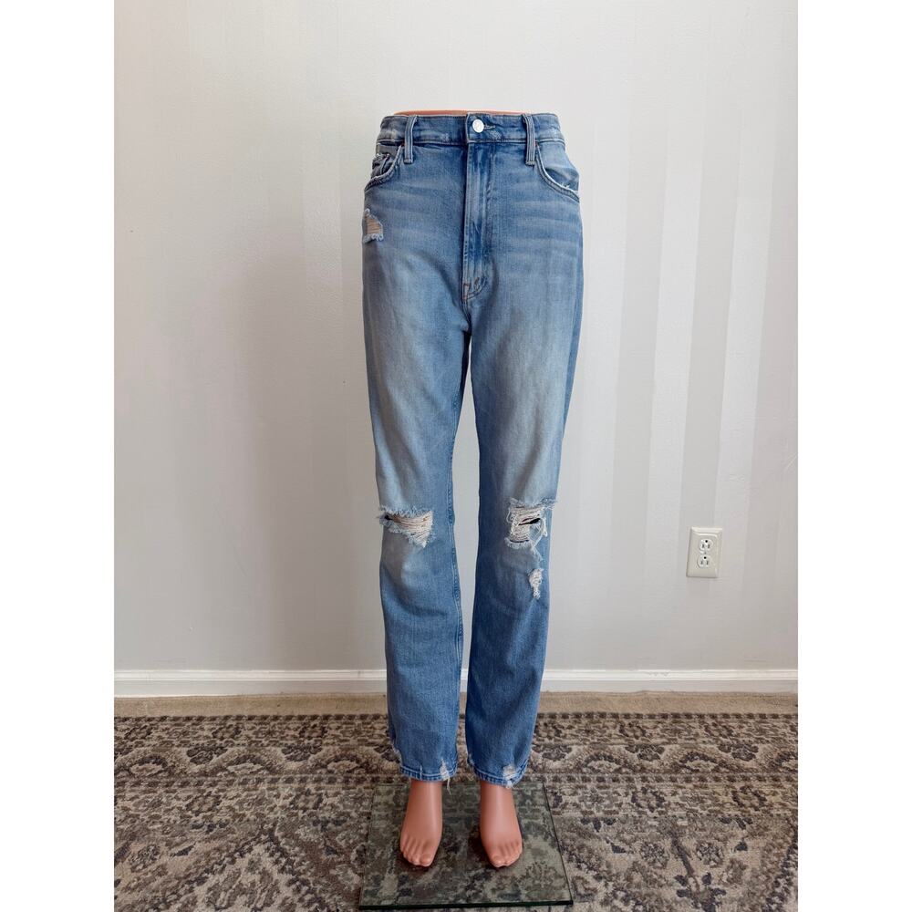 MOTHER Superior Rider Skimp/The Confession Distressed Straight Leg Jeans Sz 32